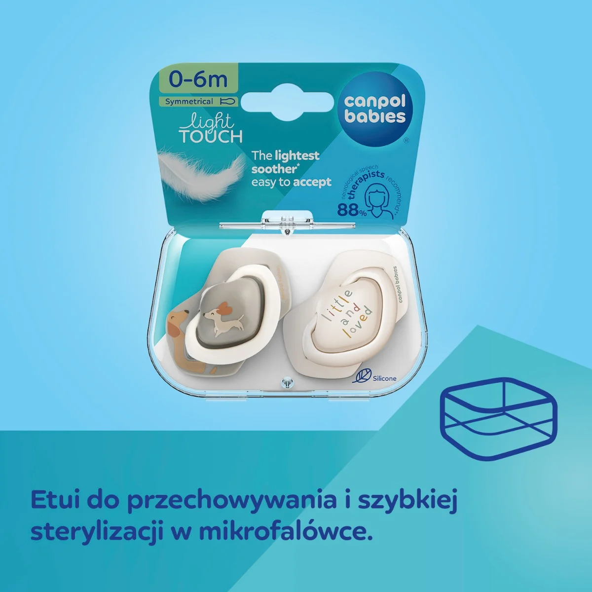 Canpol babies Smoczek silikonowy 18m+ symetryczny DOGS 2 szt.