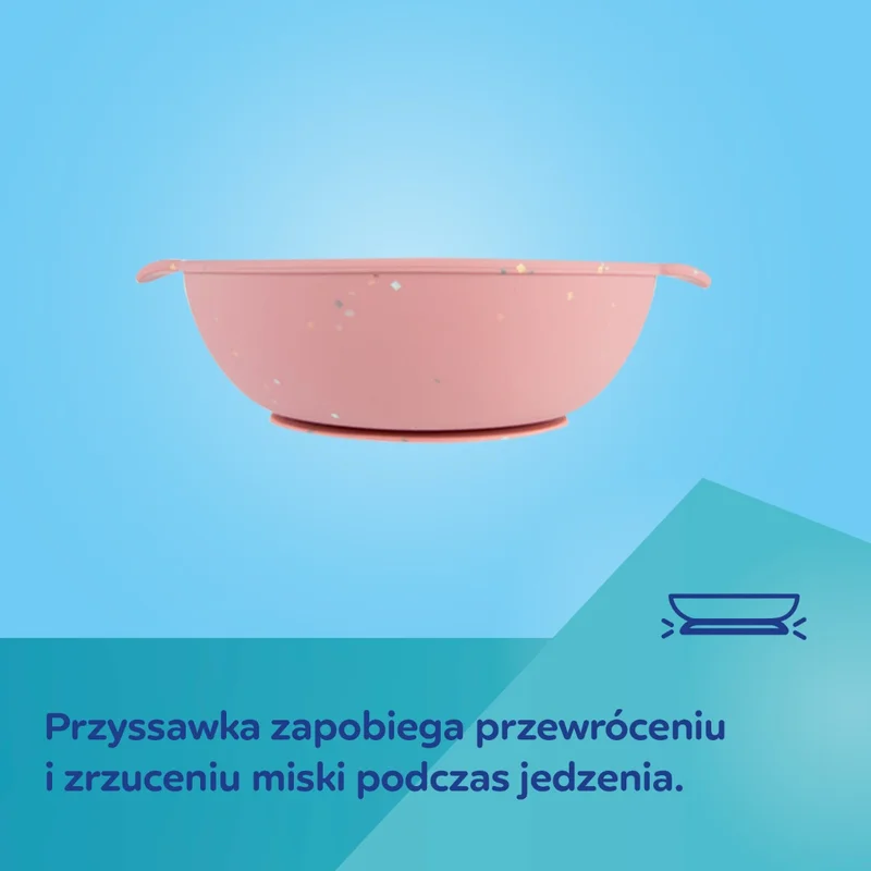 Miska silikonowa Canpol babies z 3 przegródkami i przyssawką 360 ml DOTS