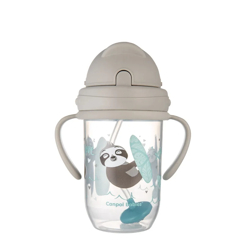 Kubek niekapek z rurką i odważnikiem Canpol babies 270 ml EXOTIC ANIMALS