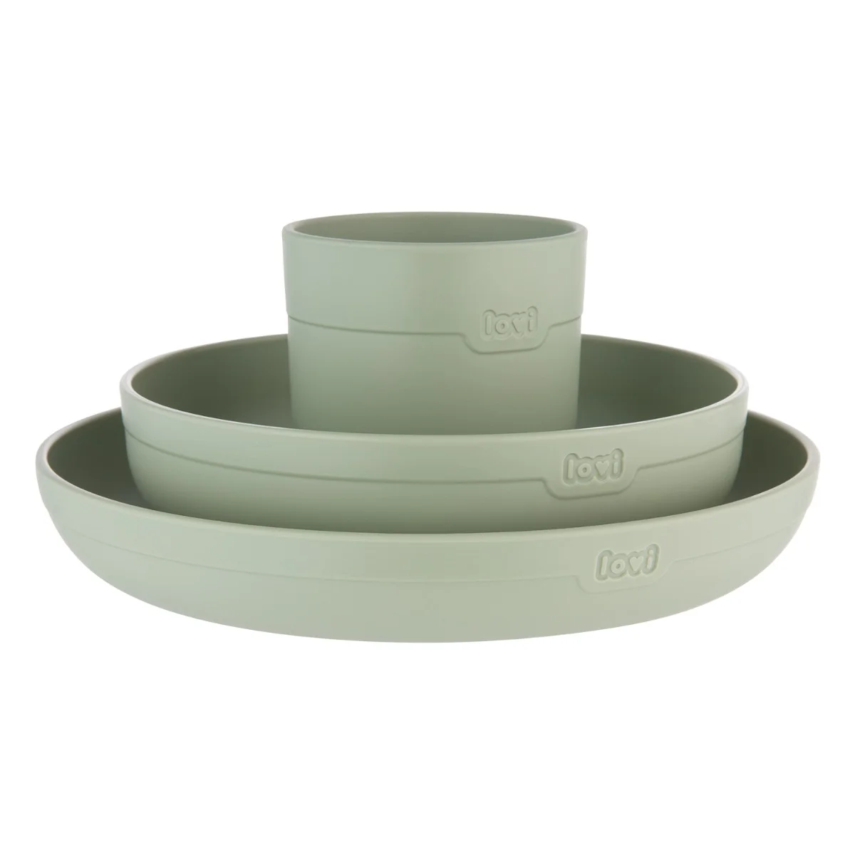LOVI Zestaw naczyń z kubkiem Pistachio