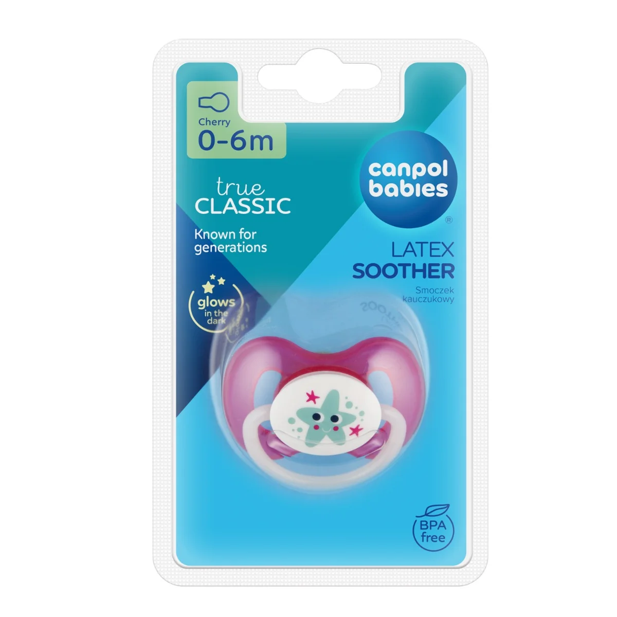 Canpol babies Smoczek uspok. kauczukowy 0-6m okrągły LOVE&SEA