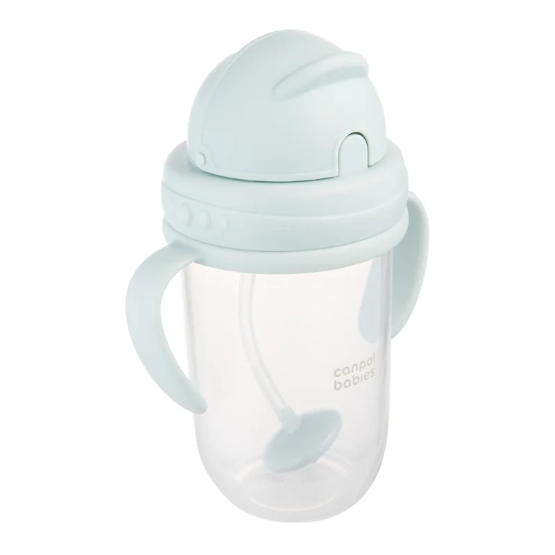 Canpol babies Kubek niekapek z rurką i odważnikiem 270 ml zielony