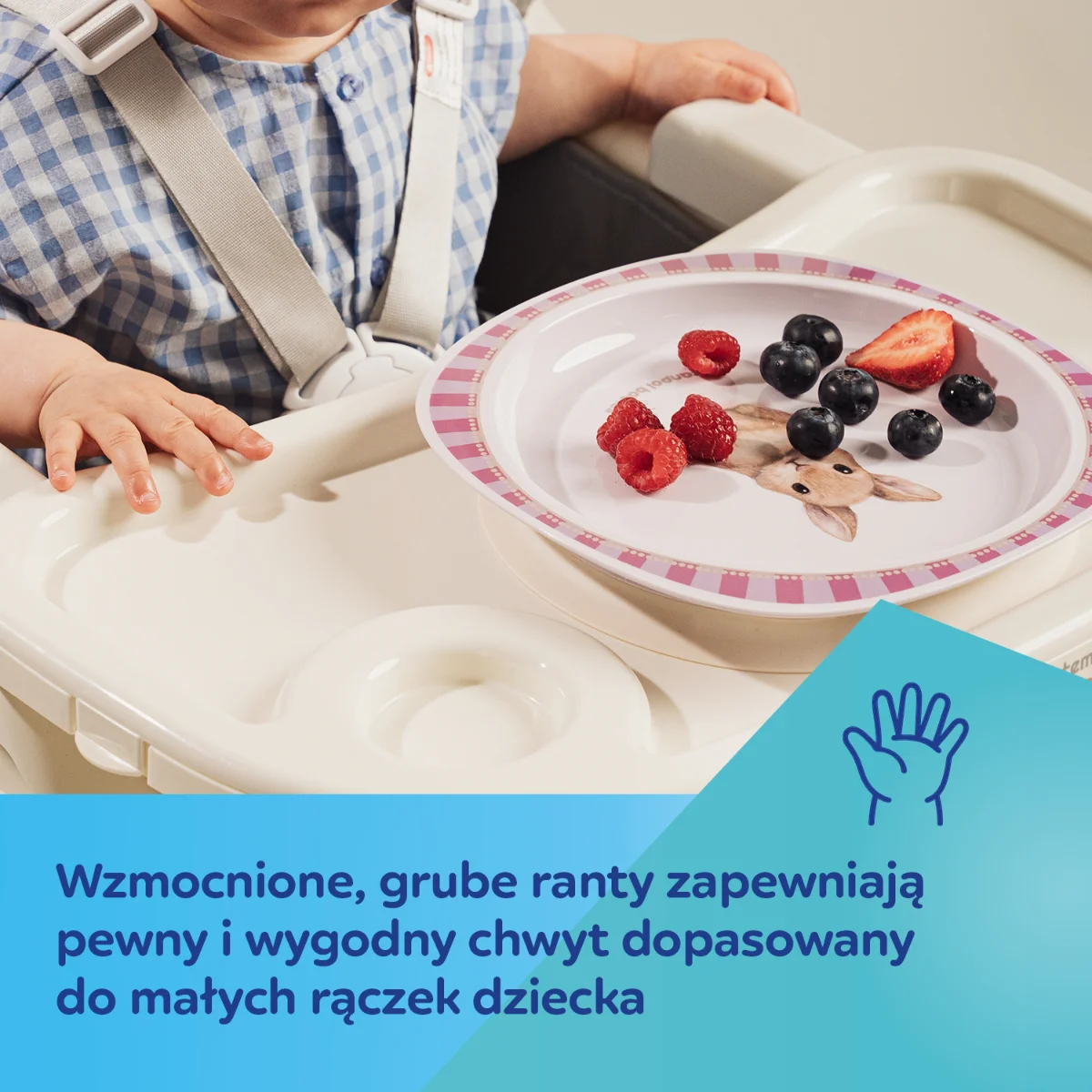 Canpol babies Talerzyk z przyssawką 23 cm Woodland niebieski