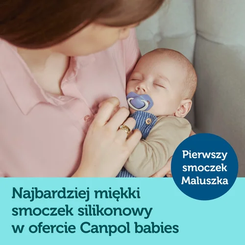 Canpol babies Smoczek silikonowy Light touch 18m+ symetryczny PURE COLOR 2 szt.