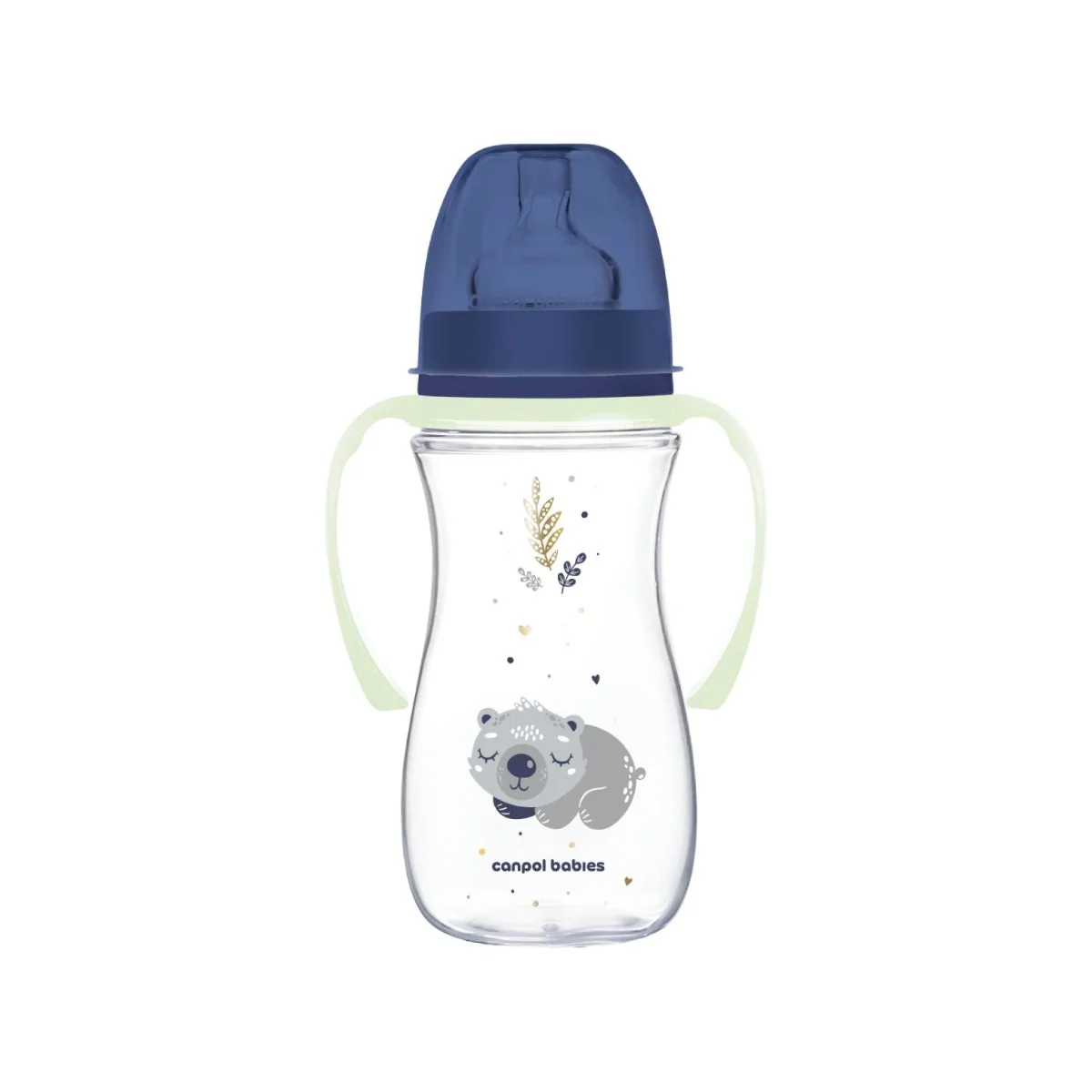 Canpol babies butelka szeroka antykolkowa ze świecącymi uchwytami PP EasyStart 300ml Sleepy Koala