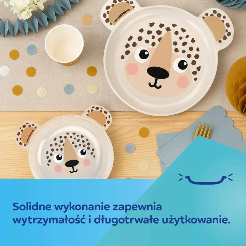 Canpol babies Talerzyk z uszami z przyssawką 19 cm BabiesBoo kremowy