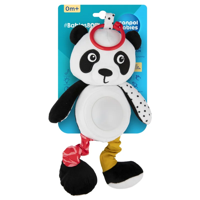 Canpol babies Pluszowa panda z zawieszką, pozytywką i lampką BabiesBoo