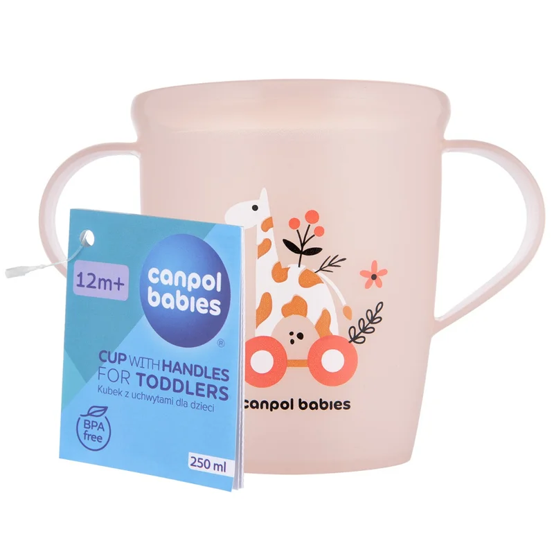 Canpol babies Kubek otwarty z uchwytami 250 ml TOYS koralowy