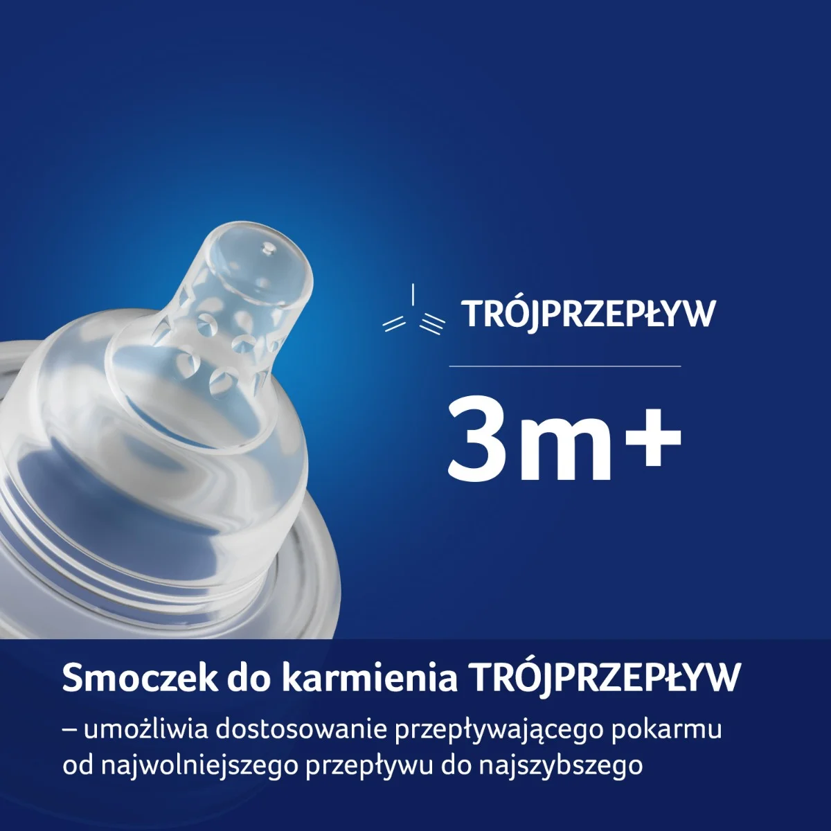Smoczek dynamiczny do karmienia 3m+ LOVI TRÓJPRZEPŁYW