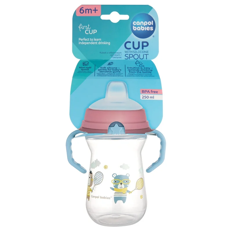 Canpol babies kubek z silikonowym ustnikiem FirstCup 250ml BONJOUR PARIS