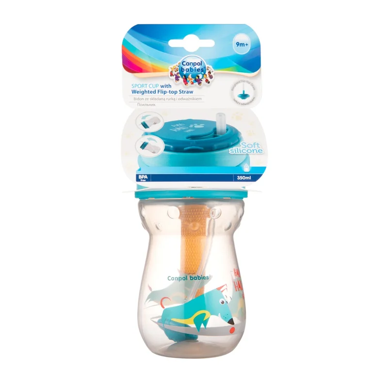Canpol babies bidon ze składaną rurką silikonową z odważnikiem 350ml