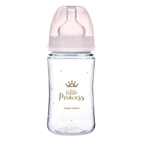 Butelka szeroka antykolkowa Canpol babies 240 ml PP EasyStart ROYAL BABY różowa