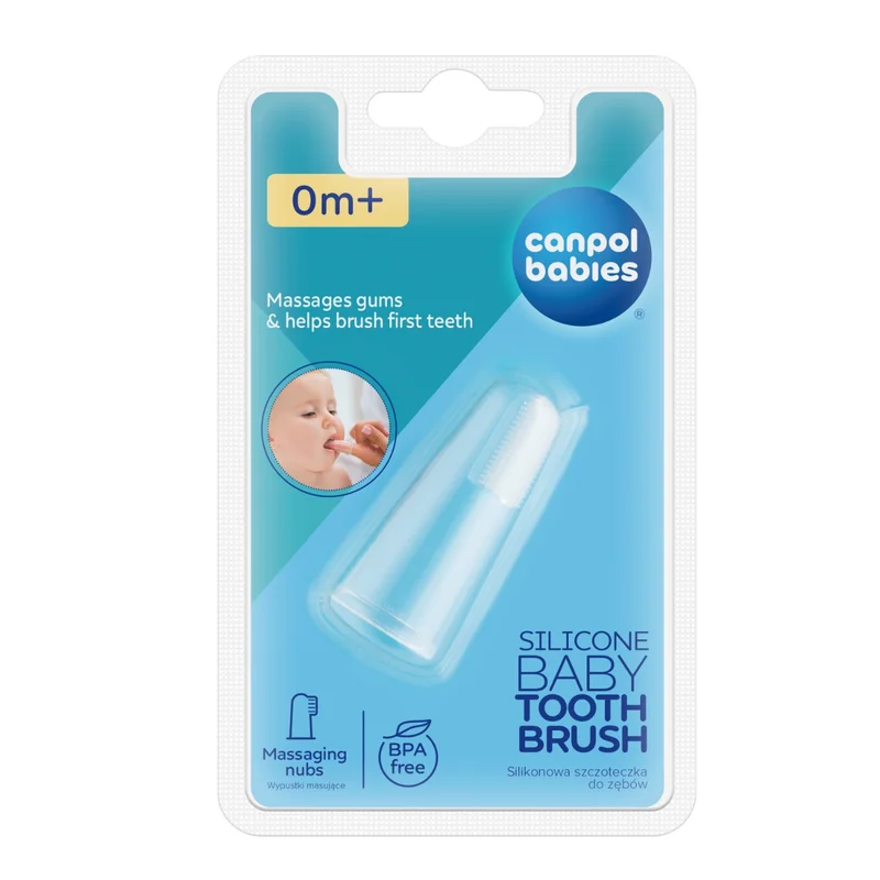Canpol babies silikonowa szczoteczka do dziąseł i ząbków w etui