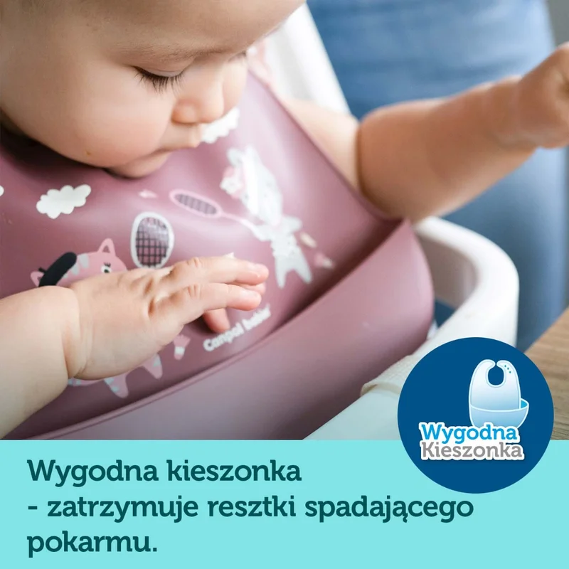 Canpol babies śliniak silikonowy z kieszonką BONJOUR PARIS bordowy
