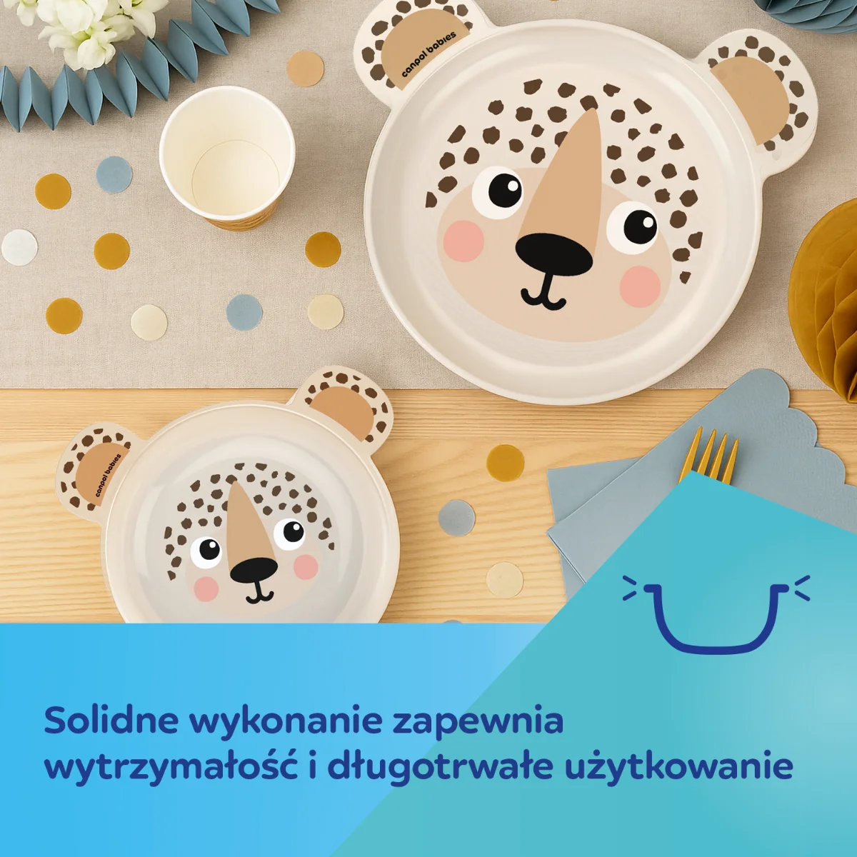 Canpol babies Miseczka z uszami z przyssawką 400 ml BabiesBoo kremowa