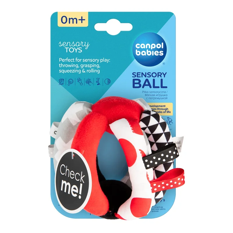 Canpol babies pluszowa piłka kontrastowa SENSORY TOYS