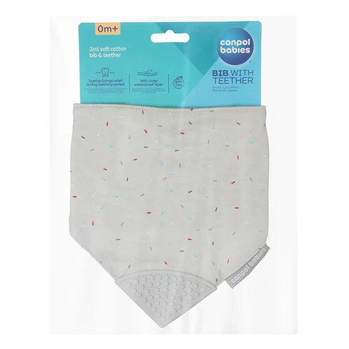 Canpol babies śliniak materiałowy z gryzakiem