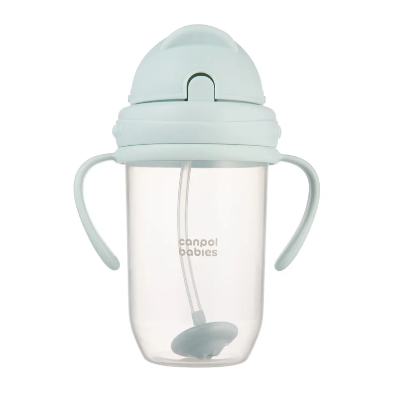 Canpol babies Kubek niekapek z rurką i odważnikiem 270 ml zielony