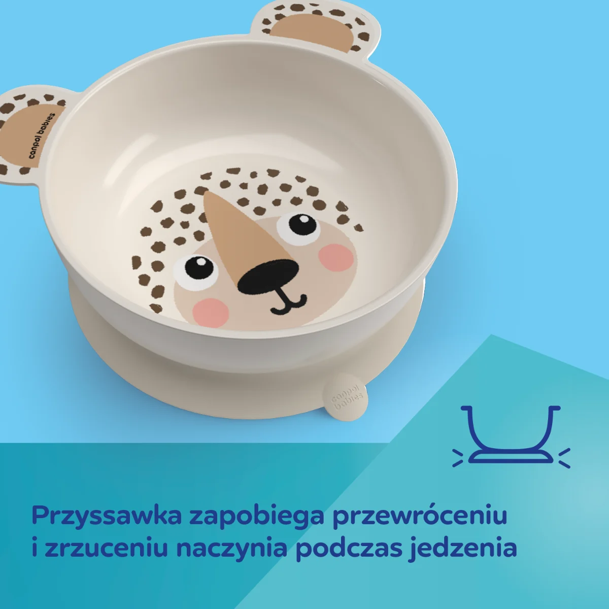 Canpol babies Miseczka z uszami z przyssawką 400 ml BabiesBoo kremowa