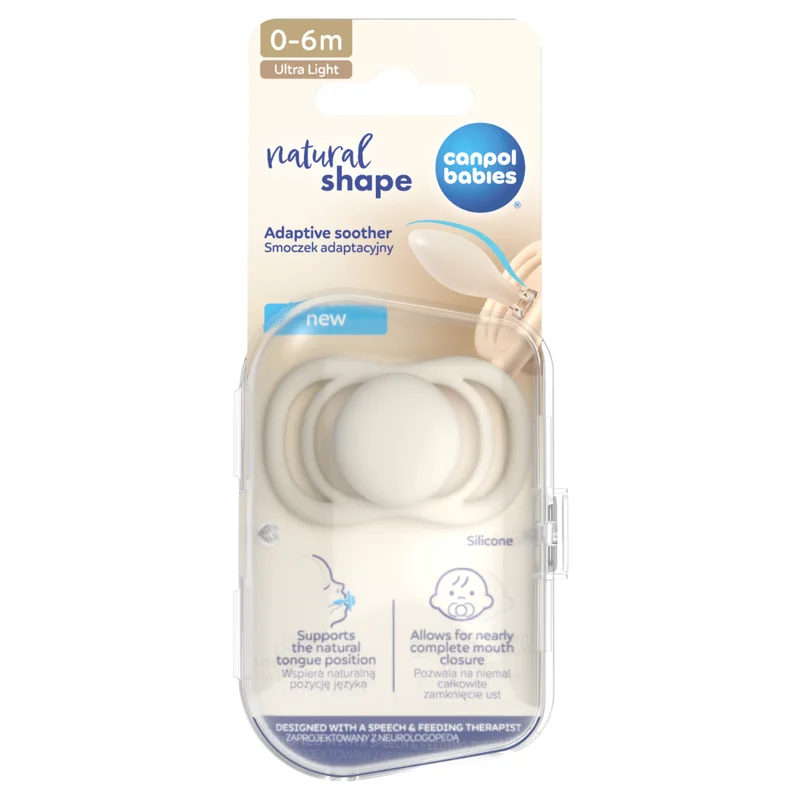 Canpol babies Smoczek adaptacyjny silikonowy 0-6m Natural Shape Milk 1 szt