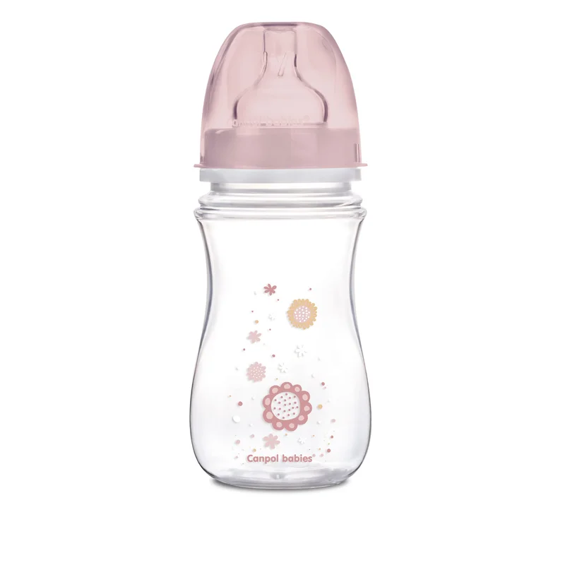 Butelka szeroka antykolkowa Canpol babies 240 ml PP EasyStart NEWBORN BABY różowa