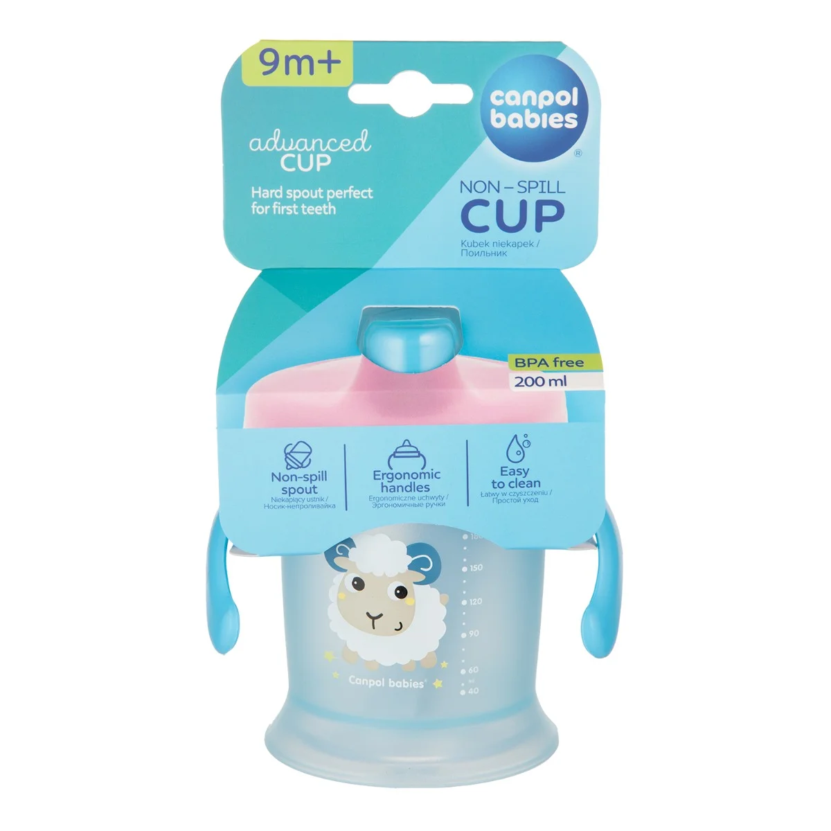 Canpol babies Kubek niekapek 200ml - BUNNY&COMPANY niebieski