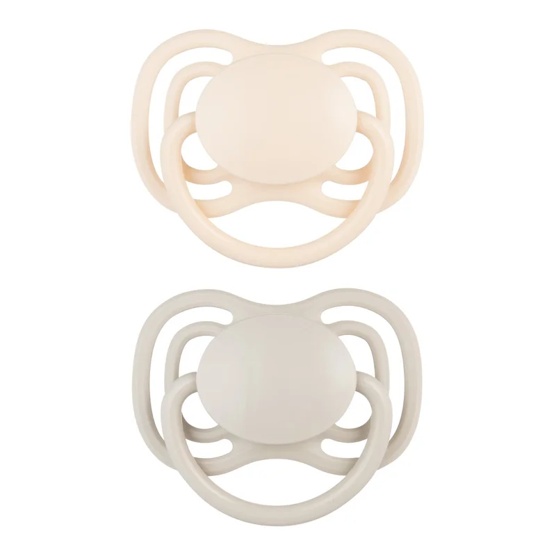 Canpol babies Smoczek silikonowy 0-6m symetryczny DENTAL AIR 2 szt. kremowy