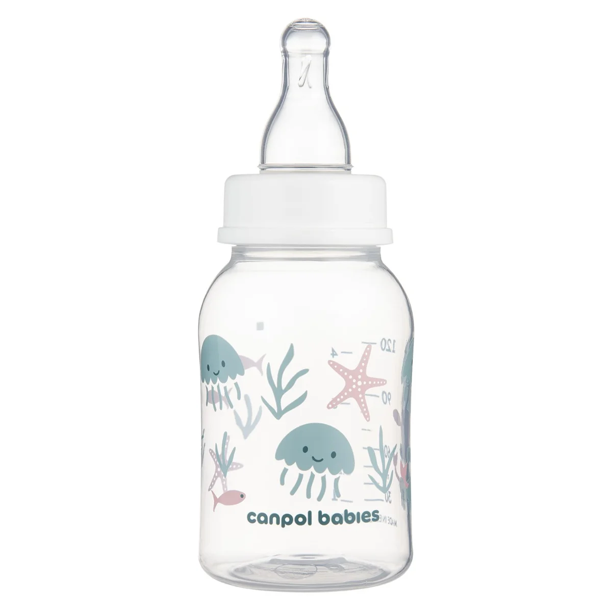 Canpol babies Butelka wąska 120ml PP LOVE&SEA​ różowa