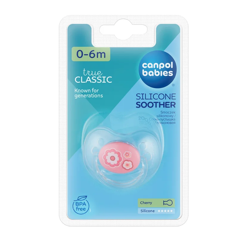 Canpol babies smoczek uspokajający silikon 0-6m okrągły NEWBORN BABY różowy