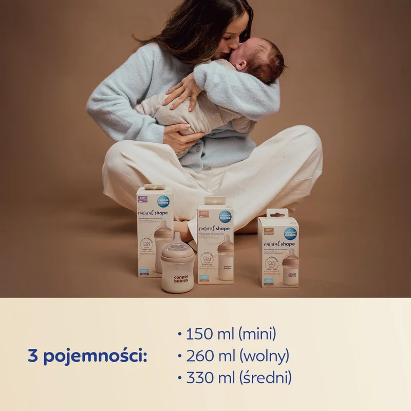 Canpol babies Butelka Natural Shape ze smoczkiem dwustrefowym 150 ml