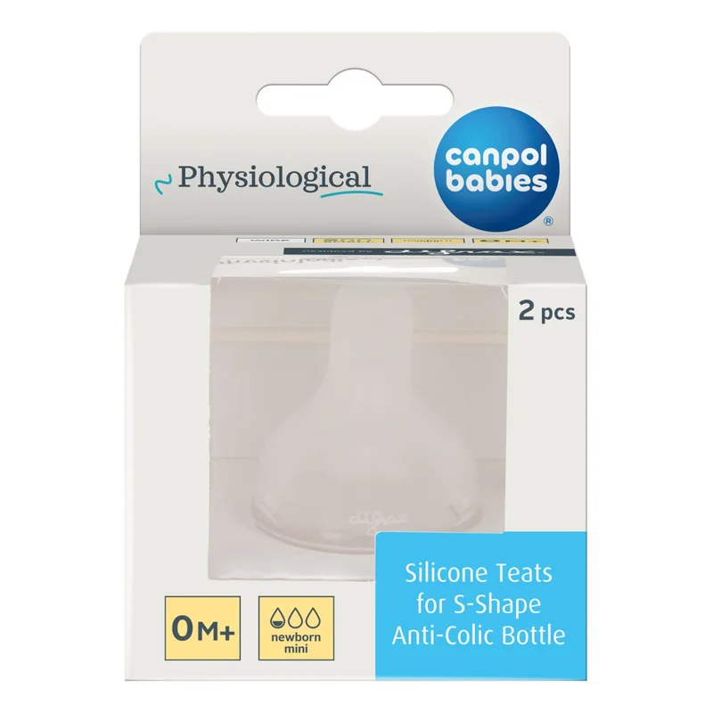 Canpol babies Smoczek silikonowy do butelki S-shape S (mini) 2 szt.