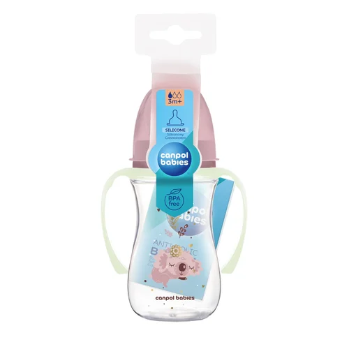 Canpol babies butelka szeroka antykolkowa ze świecącymi uchwytami PP EasyStart 240ml Sleepy Koala