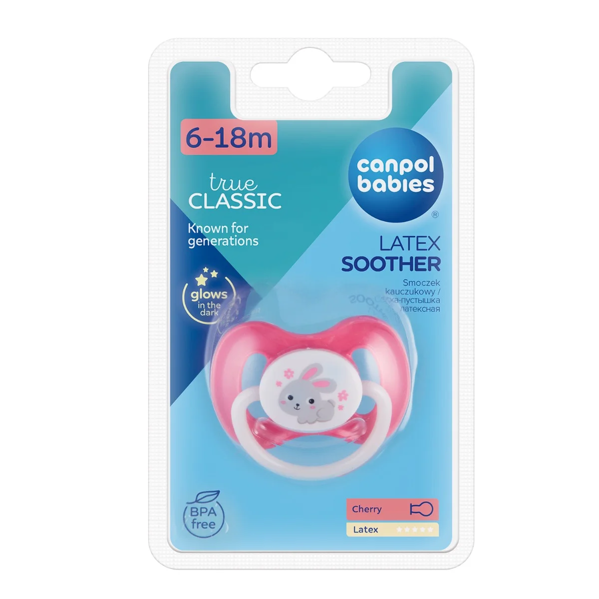 Canpol babies Smoczek uspok. kauczuk 6-18m okrągły BUNNY&COMPANY róż