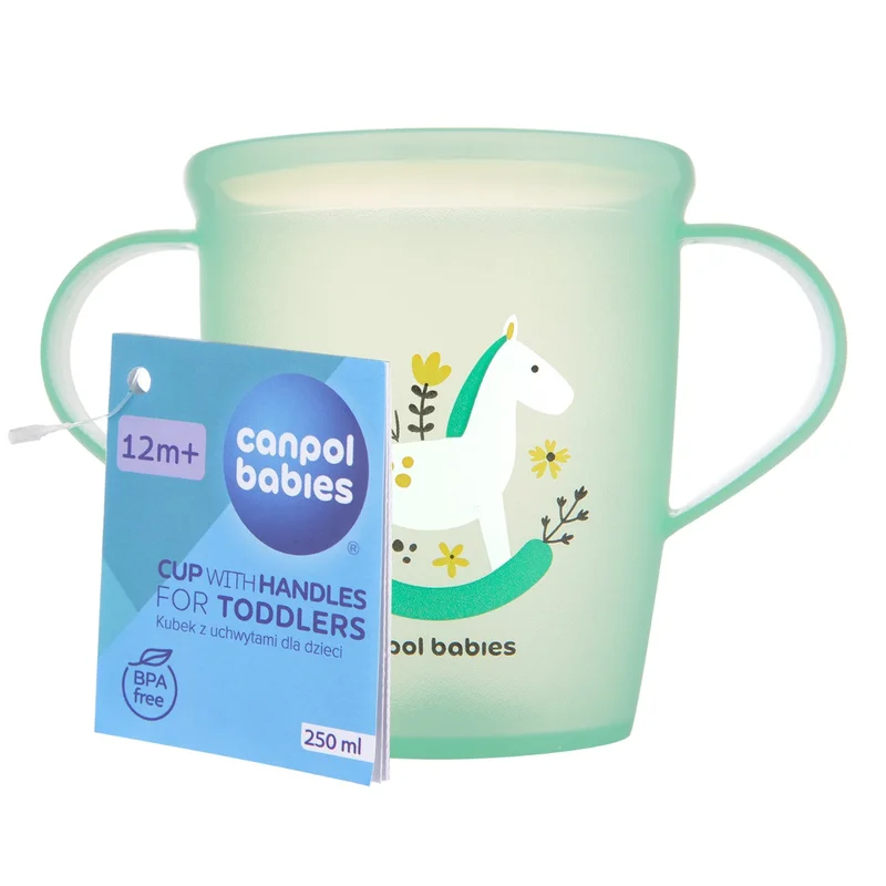 Canpol babies Kubek otwarty z uchwytami 250 ml TOYS zielony
