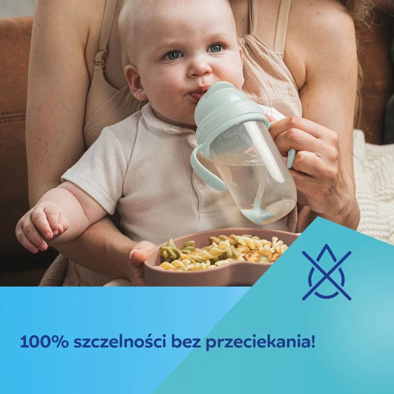 Canpol babies Kubek niekapek z rurką i odważnikiem 270 ml zielony