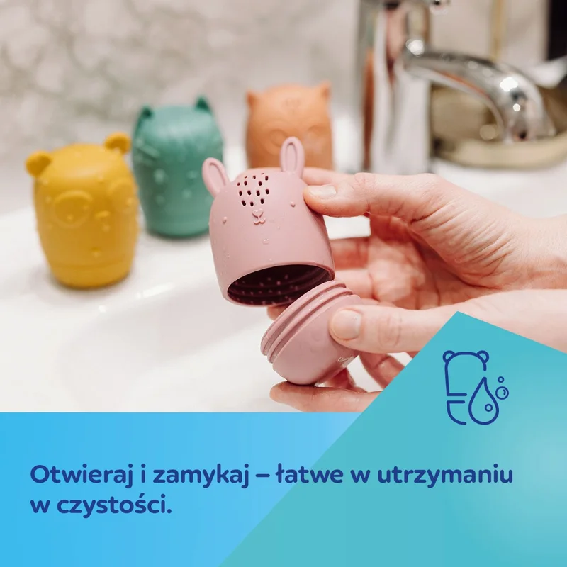 Canpol babies zestaw odkręcanych zabawek silikonowych do kąpieli