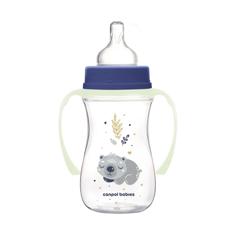 Canpol babies butelka szeroka antykolkowa ze świecącymi uchwytami PP EasyStart 240ml Sleepy Koala