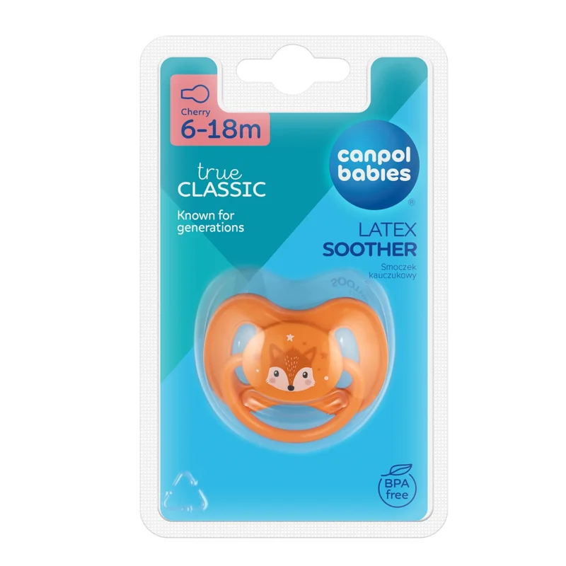 Canpol babies smoczek uspokajający kauczuk 6-18m okrągły CUTE ANIMALS