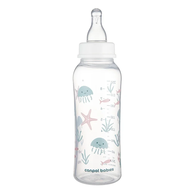 Canpol babies Butelka wąska 250ml PP LOVE&SEA różowa