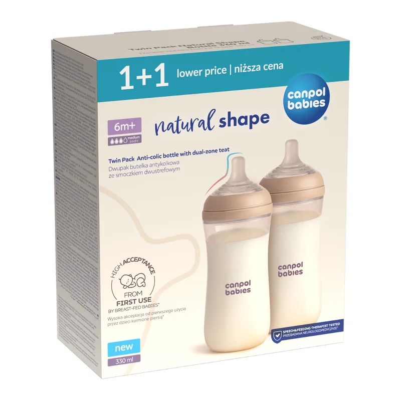 Canpol babies Dwupak Butelka Natural Shape 330 ml​