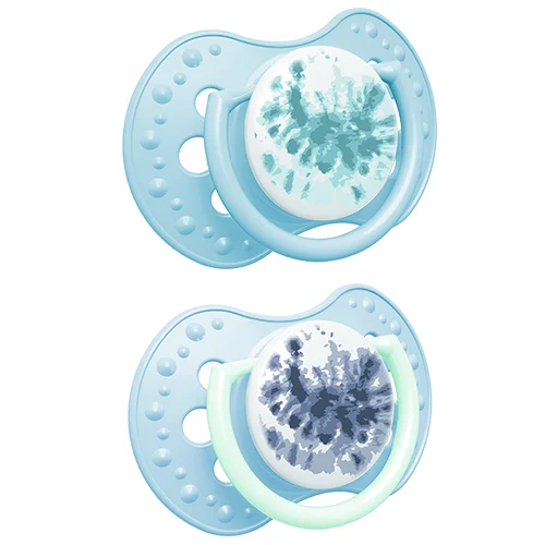 Smoczek silikonowy dynamiczny LOVI 2 szt. Tie Dye Blue