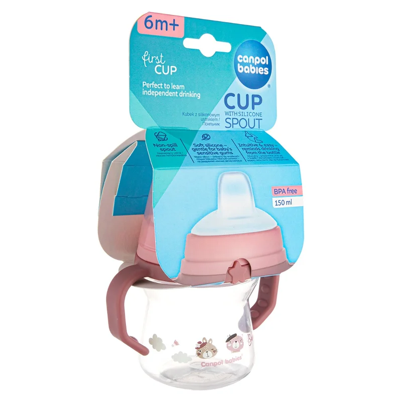Canpol babies kubek z silikonowym ustnikiem FirstCup 150ml BONJOUR PARIS