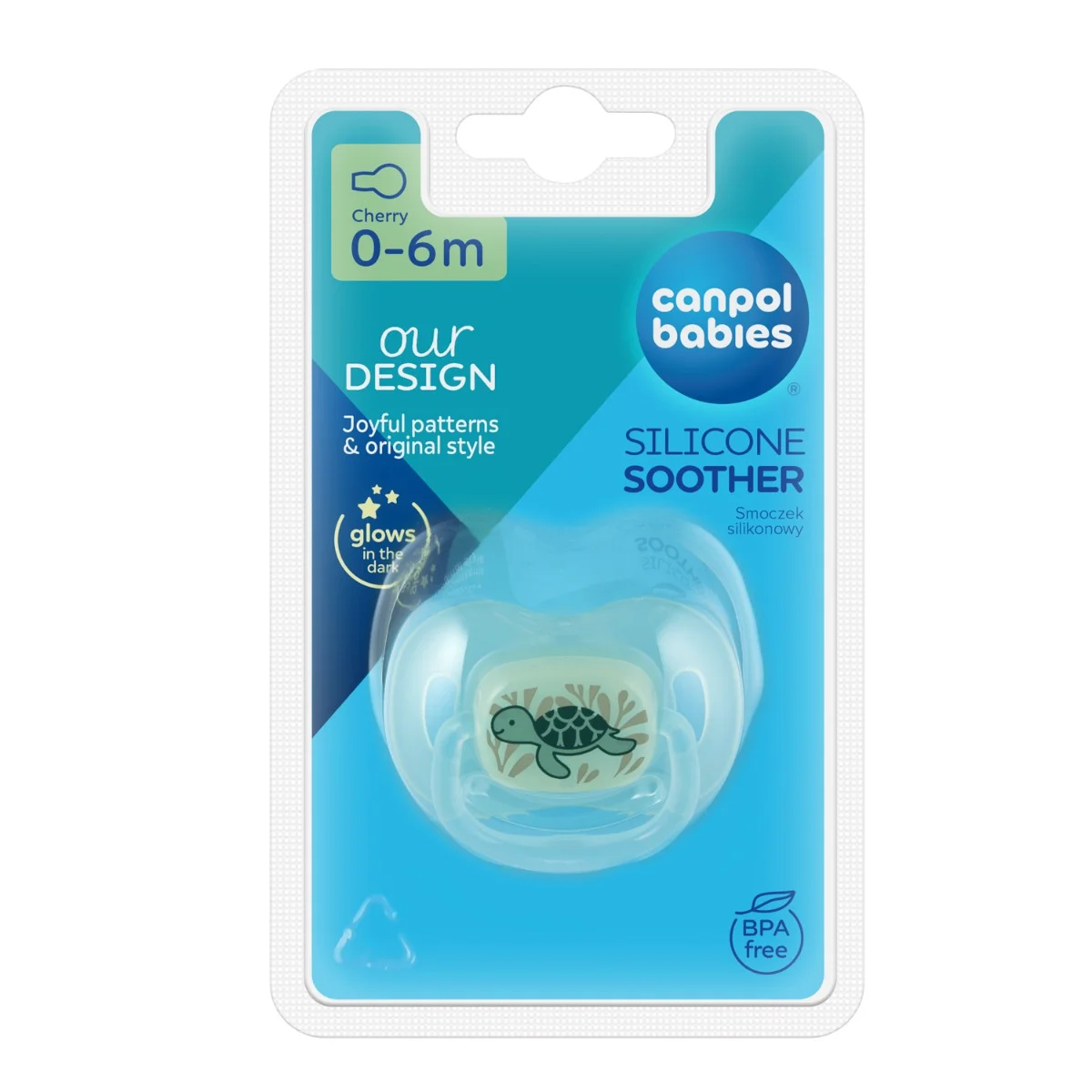 Canpol babies smoczek uspokajający silikon 0-6m okrągły Love&Sea niebieski
