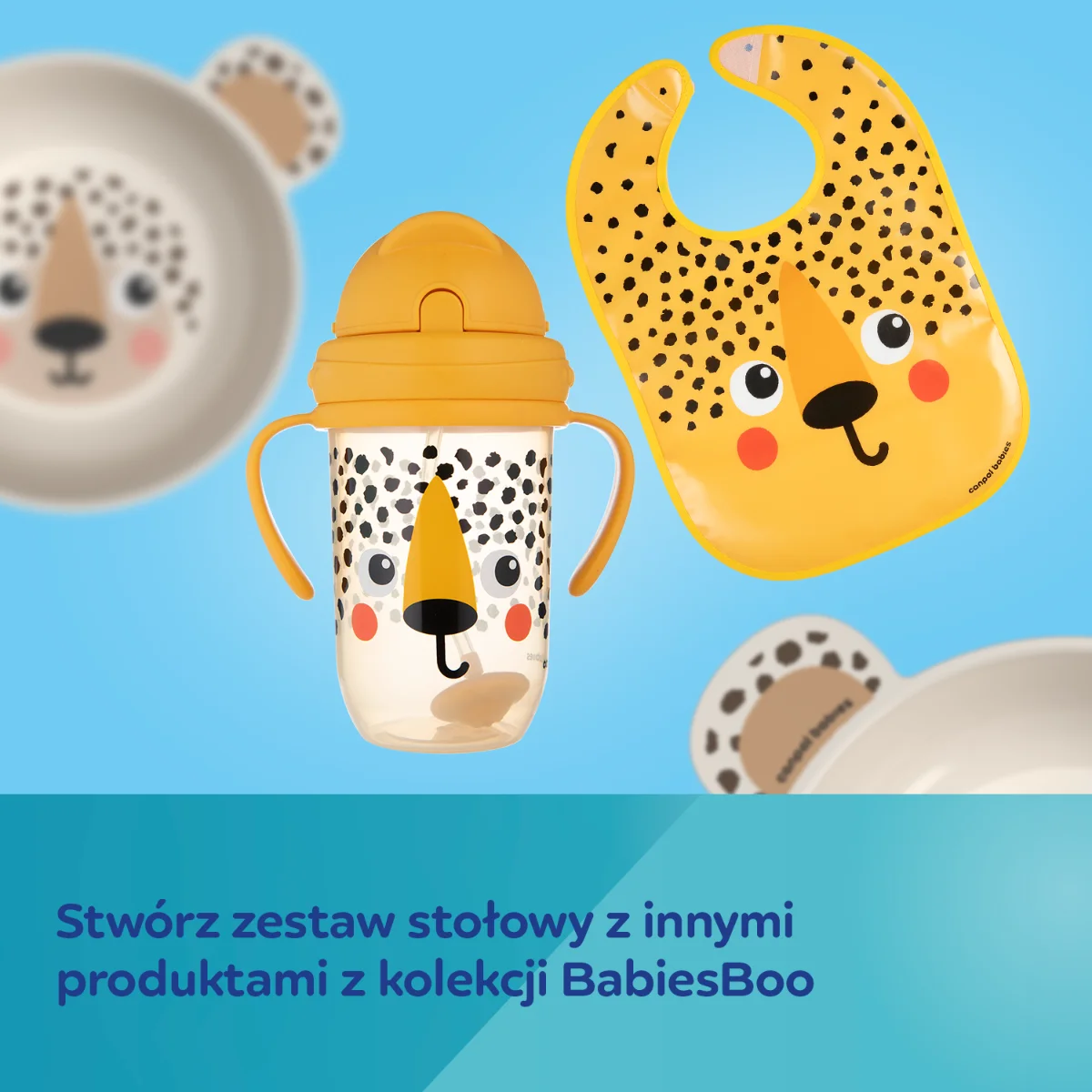 Canpol babies Talerzyk z uszami z przyssawką 19 cm BabiesBoo kremowy