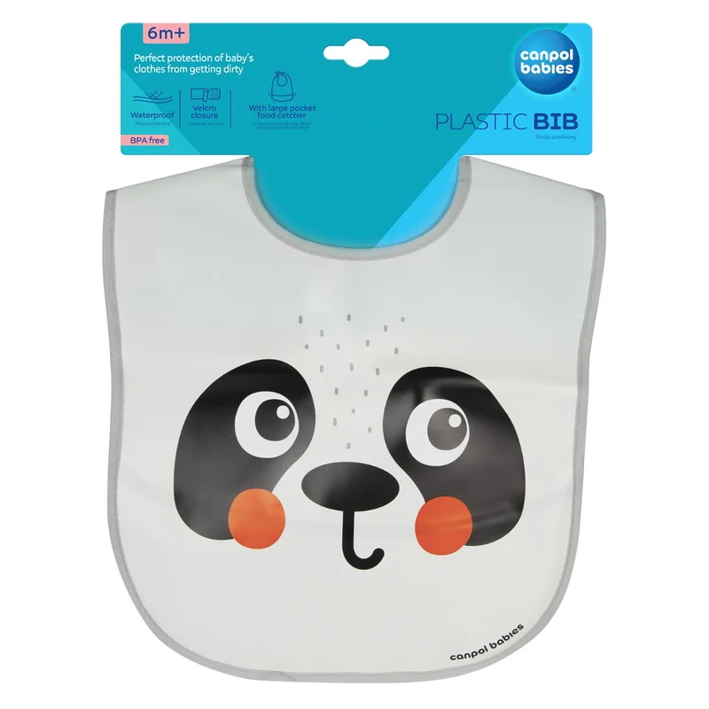 Canpol babies Śliniak zmywalny z kieszenią BabiesBoo panda