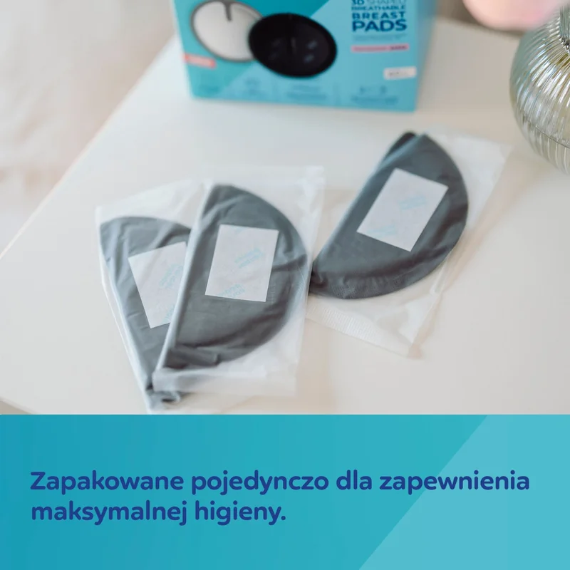 Canpol babies Oddychające ultrachłonne wkładki laktacyjne 3D 60 szt. czarne