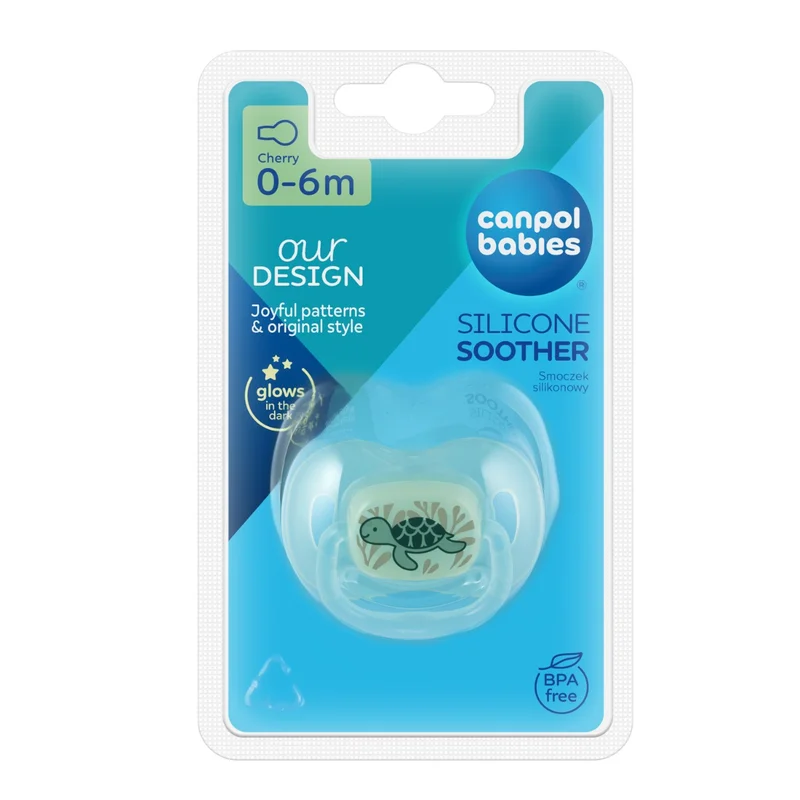 Canpol babies smoczek uspokajający silikon 0-6m okrągły Love&Sea niebieski