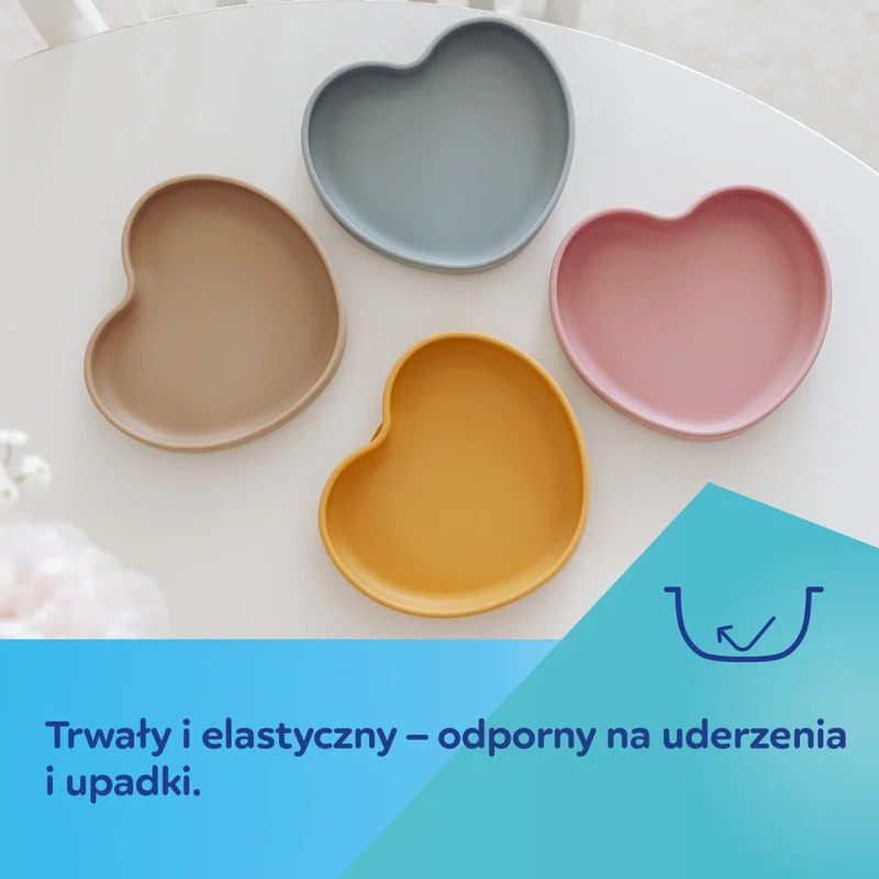 Canpol babies silikonowy talerz z przyssawką SERCE