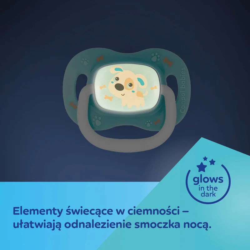 Canpol babies smoczek uspokajający silikon 0-6m symetryczny BUNNY&COMPANY niebieski