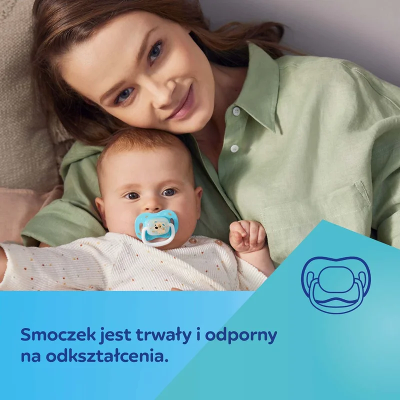 Canpol babies smoczek uspokajający silikon 0-6m symetryczny BUNNY&COMPANY niebieski